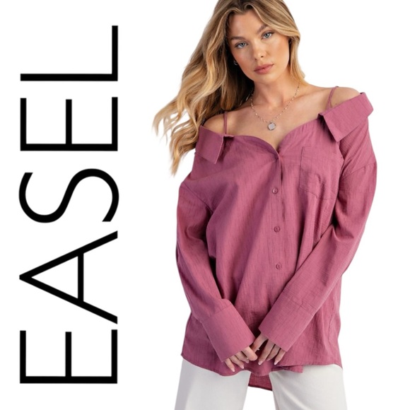 easel Tops - 390: EASEL NWT TOP MAGENTA (R2G)